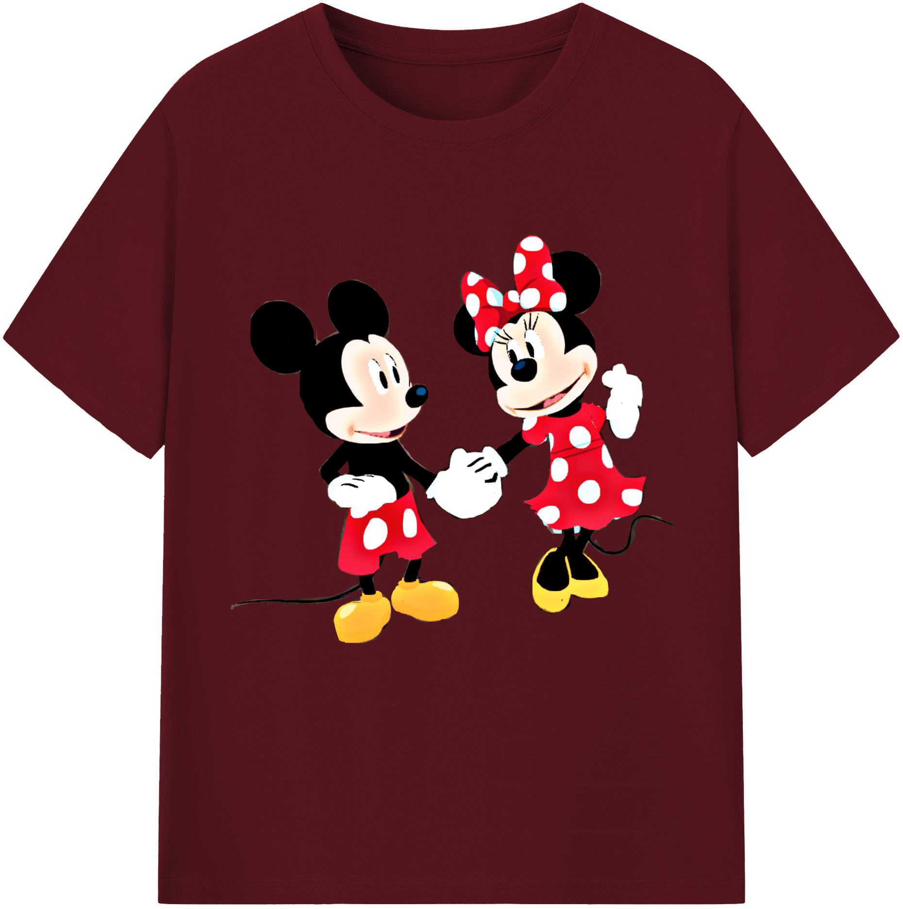 （画像用） ミッキーマウス Mickey Mouse 綿100％半袖Tシャツ（フロントプリント）